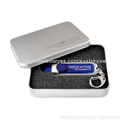 Leather Promotional USB Drive, Logo Imprinting and Advertisement Data Preloading are Welcome